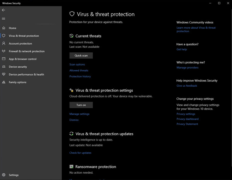 Virus & threat protection